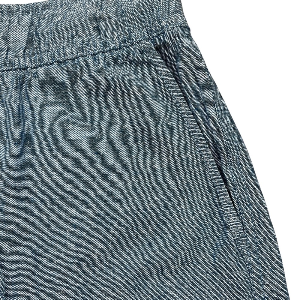 GAP Blue Linen Blend Pull On Front Tie Shorts with Pockets Women’s Size Large - Picture 3 of 6